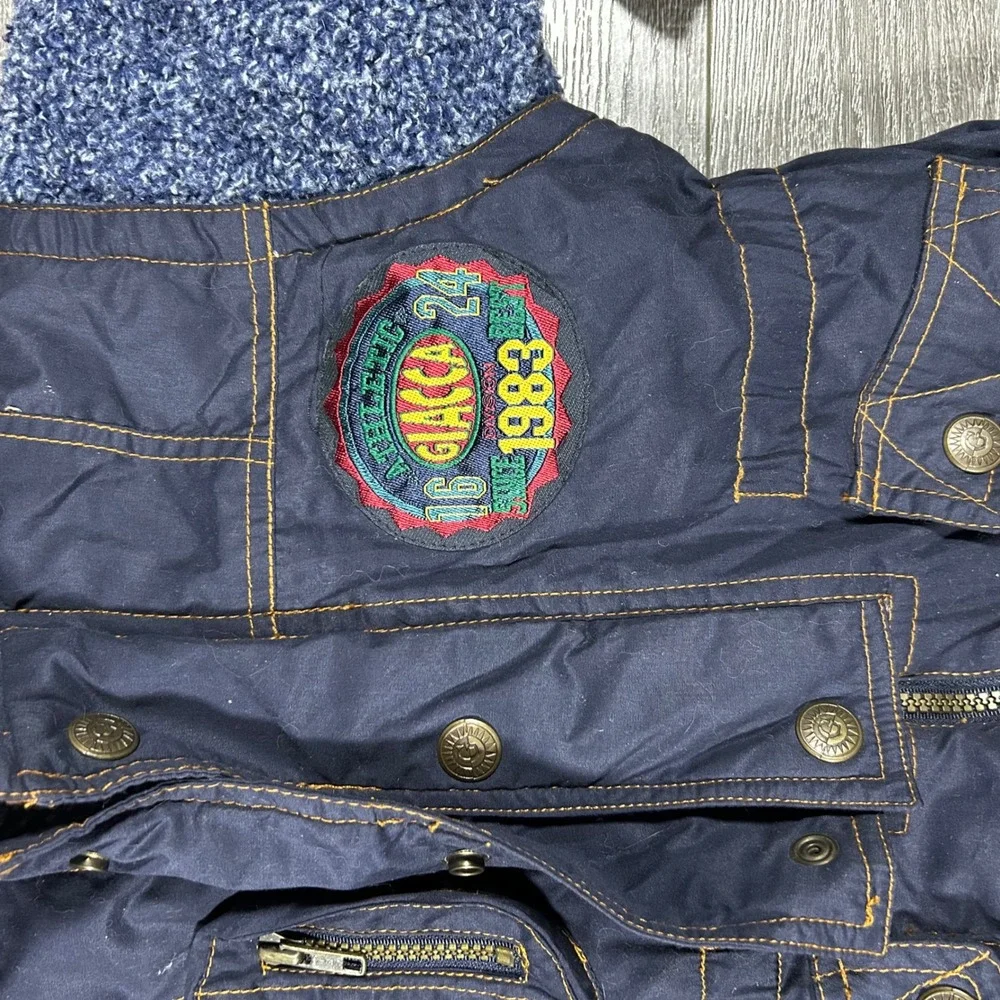 VTG Giacca Young Gallery Baby Snowsuit BuntingNavy Blue 12 Months Mittens Hooded